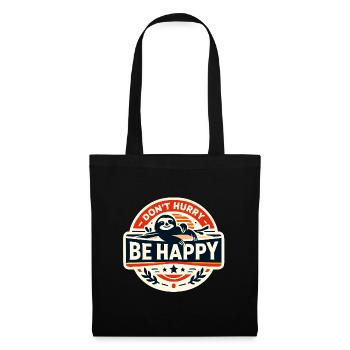 Ne te presse pas, sois heureux Sloth rétro - Sac en tissu - noir - Devant