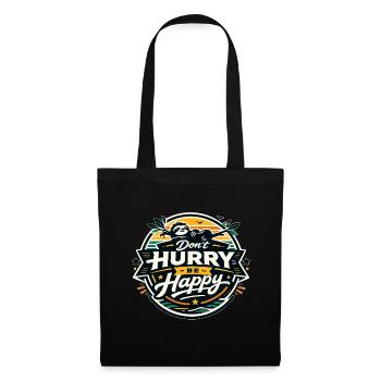 Dont Hurry Be Happy Sloth - Stoffbeutel - Schwarz - Vorne
