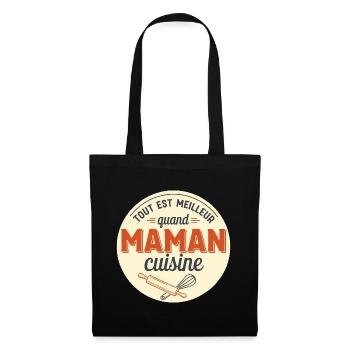 Geschenk für Mama Mama Küche - Stoffbeutel - Schwarz - Vorne