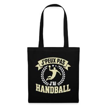 j'peux pas j'ai handball joueur de handball - Sac en tissu - noir - Devant