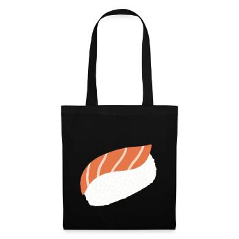 Salmon Nigiri Minimal-Illustrationsdruck - Stoffbeutel - Schwarz - Vorne