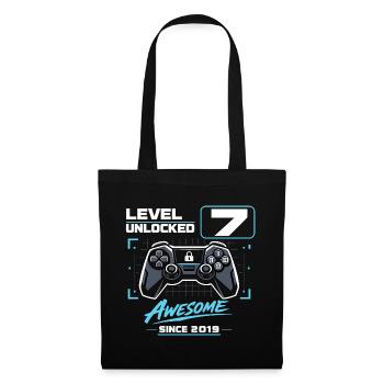 Garçons cadeaux de jeu débloqués niveau 7 - Sac en tissu - noir - Devant