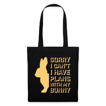 Sorry I Can't I Have Plans With My Bunny Hase Logo - Stoffbeutel - Schwarz - Vorne
