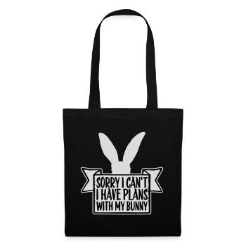 Sorry I Can't I Have Plans With My Bunny Hase Logo - Stoffbeutel - Schwarz - Vorne