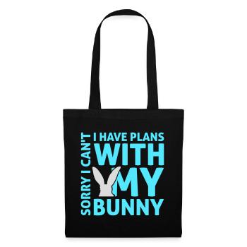 Sorry I Can't I Have Plans With My Bunny Hase Logo - Stoffbeutel - Schwarz - Vorne
