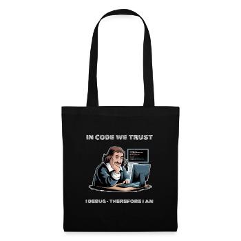 Philosopher Descartes Meme - for dark background - Tote Bag - black - Front