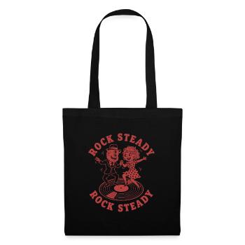 Couple de danse rock steady sur vinyle - Sac en tissu - noir - Devant