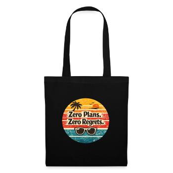 Strandvibes – Zero Plans Zero Regrets - Stoffbeutel - Schwarz - Vorne