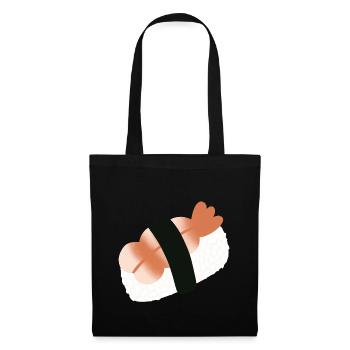 Sushi minimaliste aux crevettes nigiri - Sac en tissu - noir - Devant