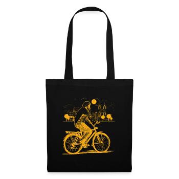 Fahrrad Alter Mann Stadt Skyline Radfahren - Tote Bag - black - Front