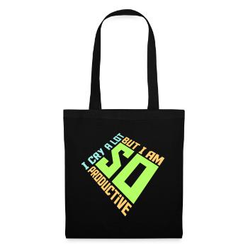 Je pleure beaucoup mais je suis tellement productif, émotions drôles - Sac en tissu - noir - Devant