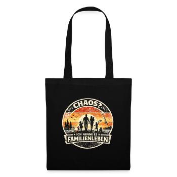 Chaos familial sur la plage : joie de vivre - Sac en tissu - noir - Devant