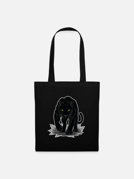 Panthère Noire Jungle Mascotte Félin Sauvage - Sac en tissu - noir