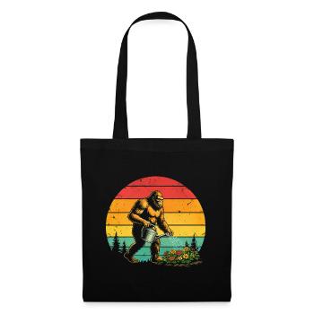 Fleurs de jardin Drôle de Big Foot Gardener - Sac en tissu - noir - Devant