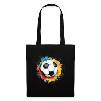 Fußball Ball Aquarell - Stoffbeutel - Schwarz - Vorne