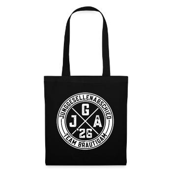 Enterrement de vie de garçon du Marié de l’équipe 2026 - Sac en tissu - noir - Devant