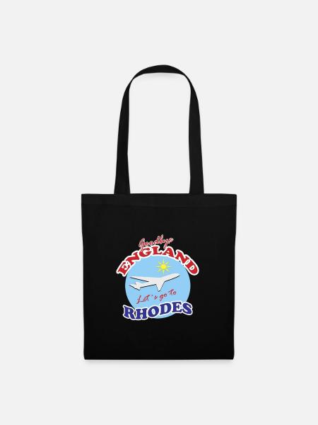 Goodbye England Let´s go to Rhodes - Tote Bag - black