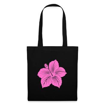 Fleur d’hibiscus - Sac en tissu - noir - Devant