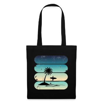 Retro Surfing Surfing Athlete Water Sports Surfer - Tote Bag - black - Front
