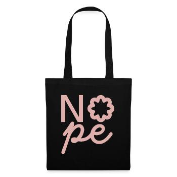 Nope Blume Rosa - Stoffbeutel - Schwarz - Vorne