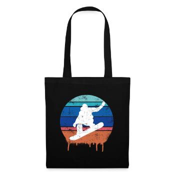 Snowboard Retro - Stoffbeutel - Schwarz - Vorne