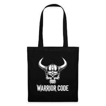Warrior Code Skull Viking Norse Horned Helmet - Tote Bag - black - Front