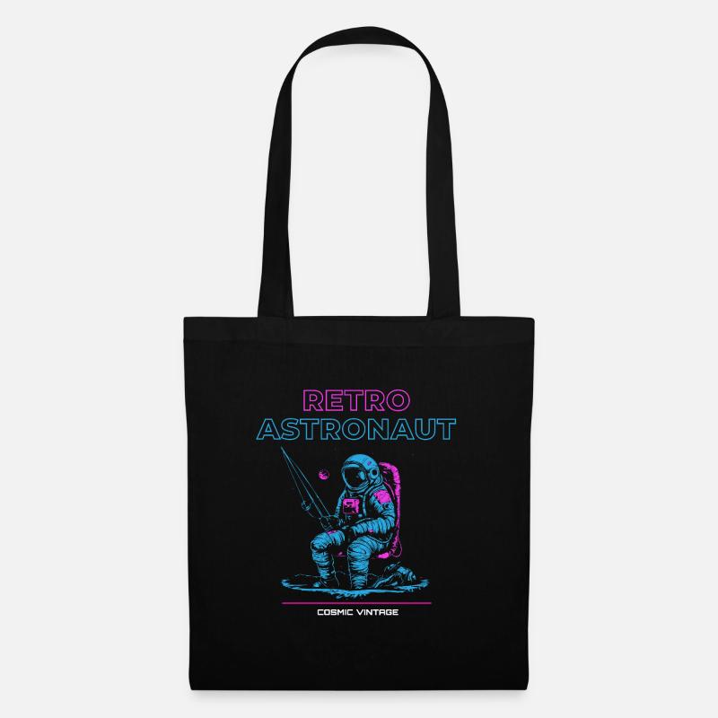 Astronaute rétro - Sac en tissu - noir