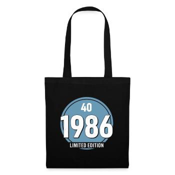 40e Anniversaire Homme Femme 40 Ans 1986 Cadeau  - Sac en tissu - noir - Devant