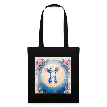 Blue mice in love - Tote Bag - black - Front