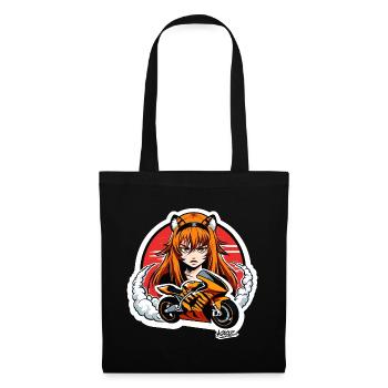 Tiger Rider Motorcycle Girl - Tote Bag - black - Front