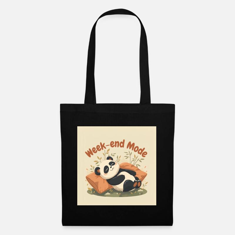 Panda Week-end Mode Relax - Sac en tissu - noir