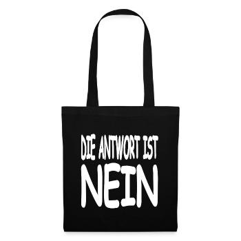 Nein - Stoffbeutel - Schwarz - Vorne
