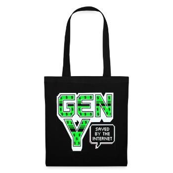 Generation Y, gen Y , Millennials Shirt, Hoodie - Stoffbeutel - Schwarz - Vorne