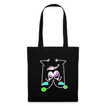 Neon-Mood Flip - Das Umdreh-Gesicht - Stoffbeutel - Schwarz - Vorne