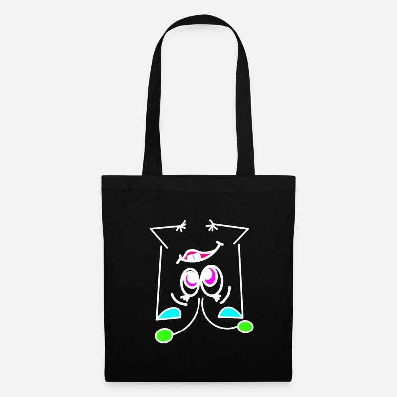 Neon-Mood Flip - Das Umdreh-Gesicht - Stoffbeutel - Schwarz