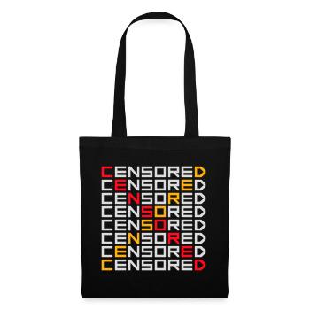 Censored Zensiert Lustig Statement Freiheit Logo - Stoffbeutel - Schwarz - Vorne