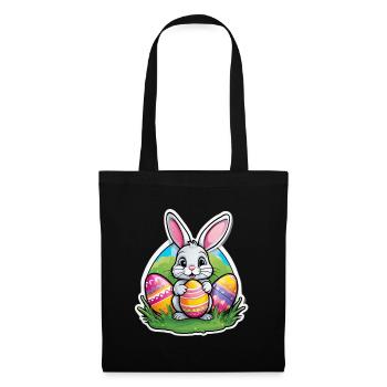 Easter hare and colorful eggs - Tote Bag - black - Front