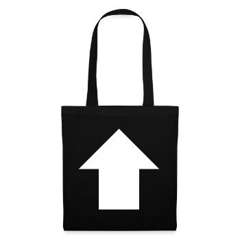 Panneau flèche vers le haut - Sac en tissu - noir - Devant
