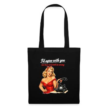 Pin-up Girl: Sarcasm & Eye Rolling Retro Style - Tote Bag - black - Front