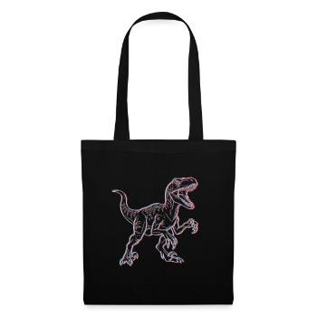 Neon Dinosaur 3D Skeleton - Tote Bag - black - Front