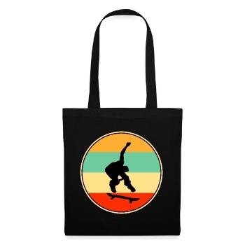 Retro Skateboarder Vintage Sunset Skate - Tote Bag - black - Front