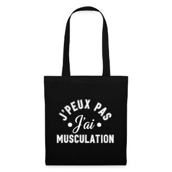 Je peux pas j'ai musculation musculation poids - Sac en tissu - noir - Devant
