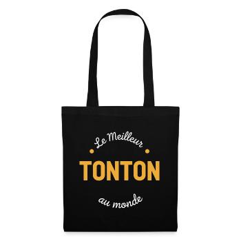 cadeau pour tonton le meilleur tonton au monde - Sac en tissu - noir - Devant