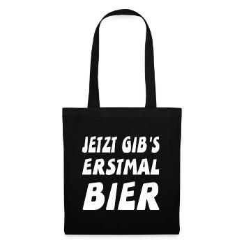 Bier - Stoffbeutel - Schwarz - Vorne