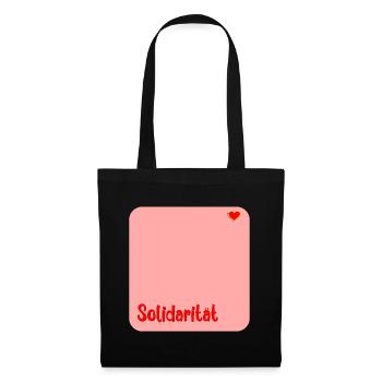 Solidarität Herz - Stoffbeutel - Schwarz - Vorne