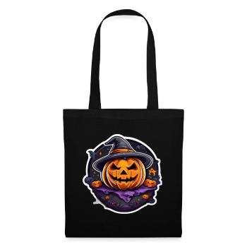 Pumpkin Witch Halloween Cartoon - Tote Bag - black - Front