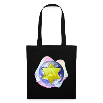 Merkaba Earth surréaliste - Sac en tissu - noir - Devant