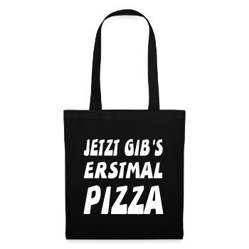 Pizza - Stoffbeutel - Schwarz - Vorne