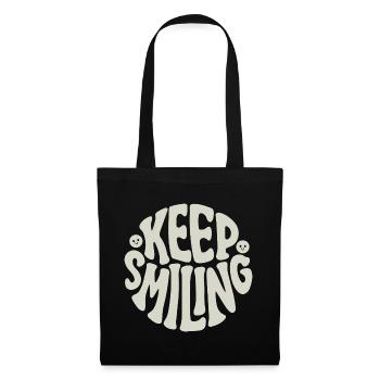 Keep Smiling Bold Typography Positive Quote - Stoffbeutel - Schwarz - Vorne