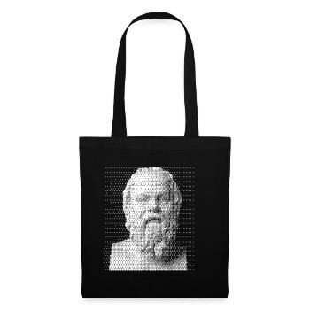 Socrates Halftone Portrait. - Tote Bag - black - Front